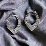 Casablanca Oriental Creoles - 925 Sterling Silver Ornament Örhängen Ear925-66