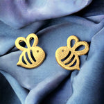 Boucles d'oreilles mini-goujons d'abeilles - Boucles d'oreilles dorées en or sterling 925 - EAR925-98