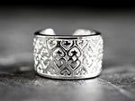 Prydnads 925 Sterling Silver Ring i orientalisk stil-Justerbar uttalande Ring-RG925-15