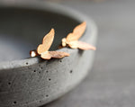 Mini-papillons-Bouche auriculaire-925 Rose Oiseaux dorées-OHR925-46