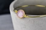 Bracelet à quartz rose - bijoux de pierres précieuses plaquées or reart-26