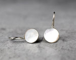 Pärlemor örhängen nätta Silver lyxiga minimalistiska smycken i vitt-OHR925-57