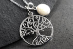 Habitat Tree & perlmutt 925 Silver chain - MARITIM Natural Jewelry elegant Collier - k925 - 49