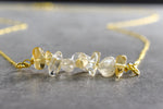 Citrin Gold Chain - 925 Sterling Guldpläterad Minimalistisk Ädelsten Smycken - K925-149