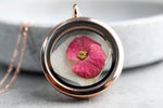 Christusonnette Hortensienblatt Verre Medaillon Chaíne-925 Sterling Rosegold Veror Floral Halskette-PR083