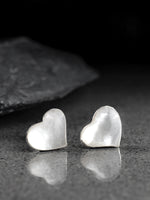 Hjärtformade pärlemor örhängen gjorda av 925 Sterling Silver-OHR925-94