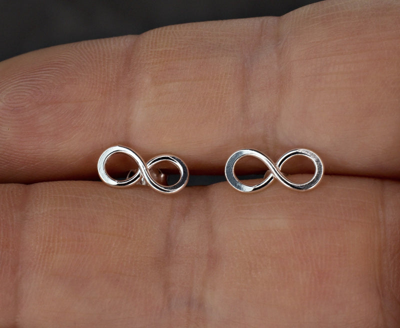 Infinity Mini Earrings-925 Sterling Silver Minimalist Jewelry-OHR925-110