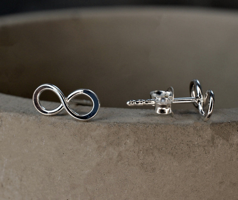 Infinity Mini Earrings-925 Sterling Silver Minimalist Jewelry-OHR925-110