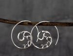 925 Sterling Silver "Ornament" Spiral Earrings - Ear925-24