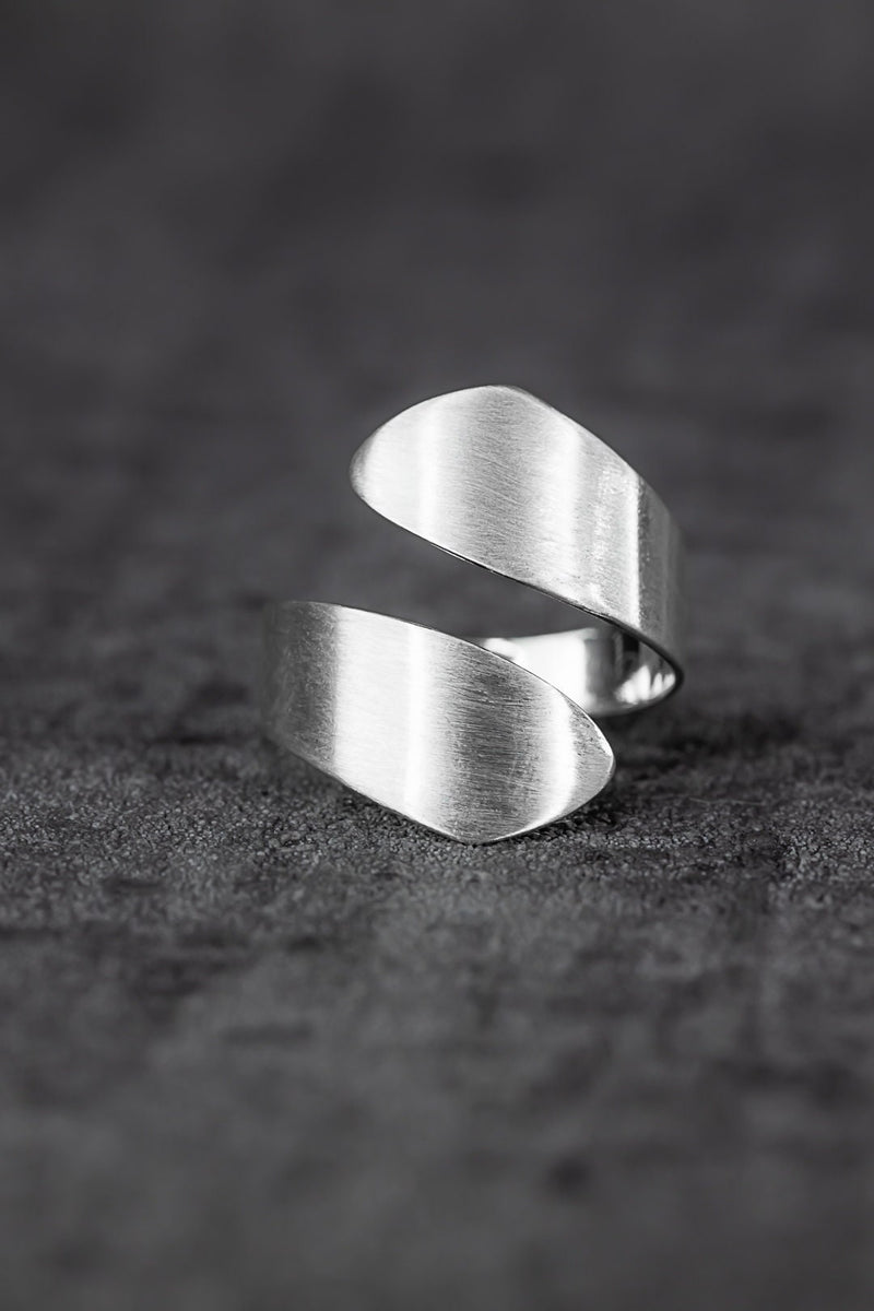 Wickelring Spiral Ring - 925 Sterling Silber Größenverstellbar - Minimalistisch - RG925-10