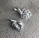 Monstera Blatt Ohrhänger - 925 Sterling Silber Exotische Blätter Ohrringe - OHR925-115