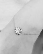 Monstera Leaf Bracelet - 925 Sterling Silver Exotic Plant Nature Jewelry - Arm925-34