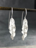 Lange Blätter Ohrringe - 925 Sterling Silber Ohrhänger - Eleganter Naturschmuck  - OHR925-122