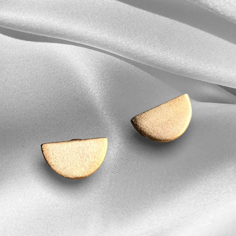 Halfmoon Mini Earrings-925 Rosegold Vergoldete Minimalist Earrings-OHR925-39