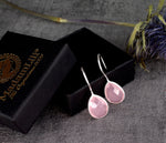925 Sterling Silver Rose Quartz Örhängen - Elegant Gemstone Smycken Ear925-102