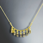 Multi Labradorit gemstone necklace-925 Sterling Gold-plated luxury jewelry-K925-121