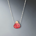 Laughing Buddha from Ceramics to 925 Sterling Silver Chain-K925-73