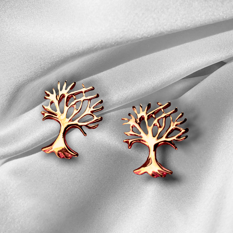 Living Tree Mini Stud Örhängen - 925 Sterling Rosegold Guldpläterade Örhängen - Ear925-135
