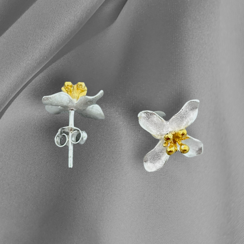 Lilien Blüten Ohrstecker - 925 Sterling Silber Ohrstecker - OHR925-41