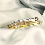 Personligt armband i rostfritt stål - Gravyr - Guldfärg - RETARM-16