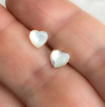Mini 925 Sterling Silver pärlemor örhängen hjärtan