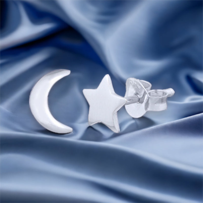 Boucles d'oreilles Mini goujons de Moon Star - Boucles d'oreilles Sterling Minimalist Minimaliste Minimaliste - Ear 925-61