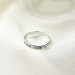 Älskar resan Ring - 925 Sterling Silver gravyr stämpel Finger Ring-RG925-55