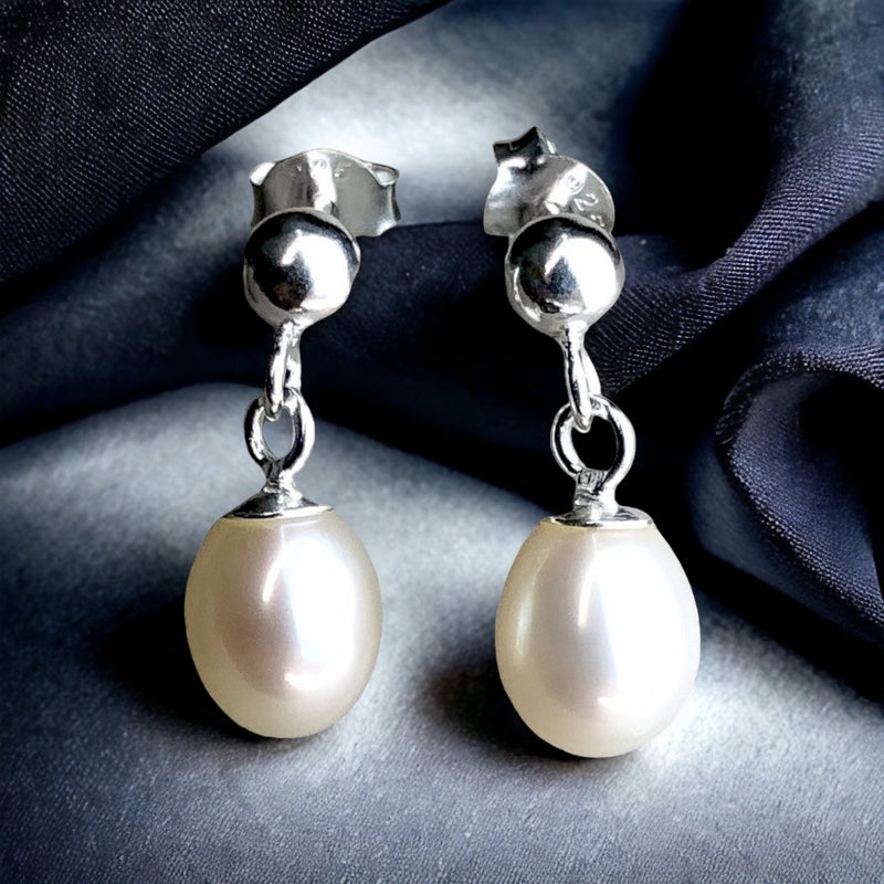 Perles de perles classiques-925 Sterling Argent de luxe Perlenohrorger-OHR925-67