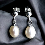 Klassische Perlen Ohrringe - 925 Sterling Silber Luxuriöse Perlenohrhänger -  OHR925-67