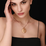 Personalisierte GEBURTSBLUME Foto Medaillon Halskette mit Fotoservice und GRAVUR - VIK-77