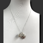 925 Silver Real Pust Flowers Chain With Heart Locket "Jag älskar dig" - K925-101