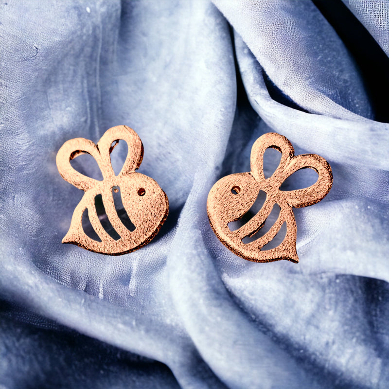 Boucles d'oreilles Mini-goujons d'abeille - Boucles d'oreilles plaquées en plaqué or sterling en Rosegold 925 - EAR925-40