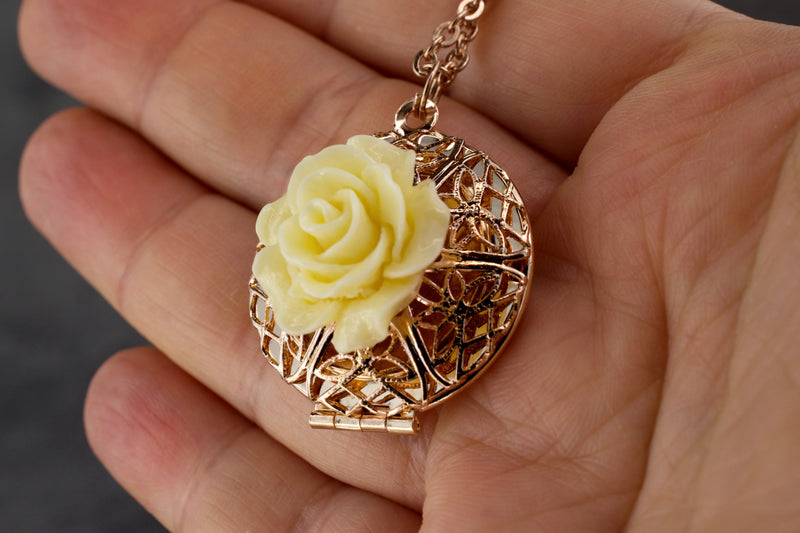 Shabby Rose Rosé Vergoldetes Medaillon Halskette - VIK-112