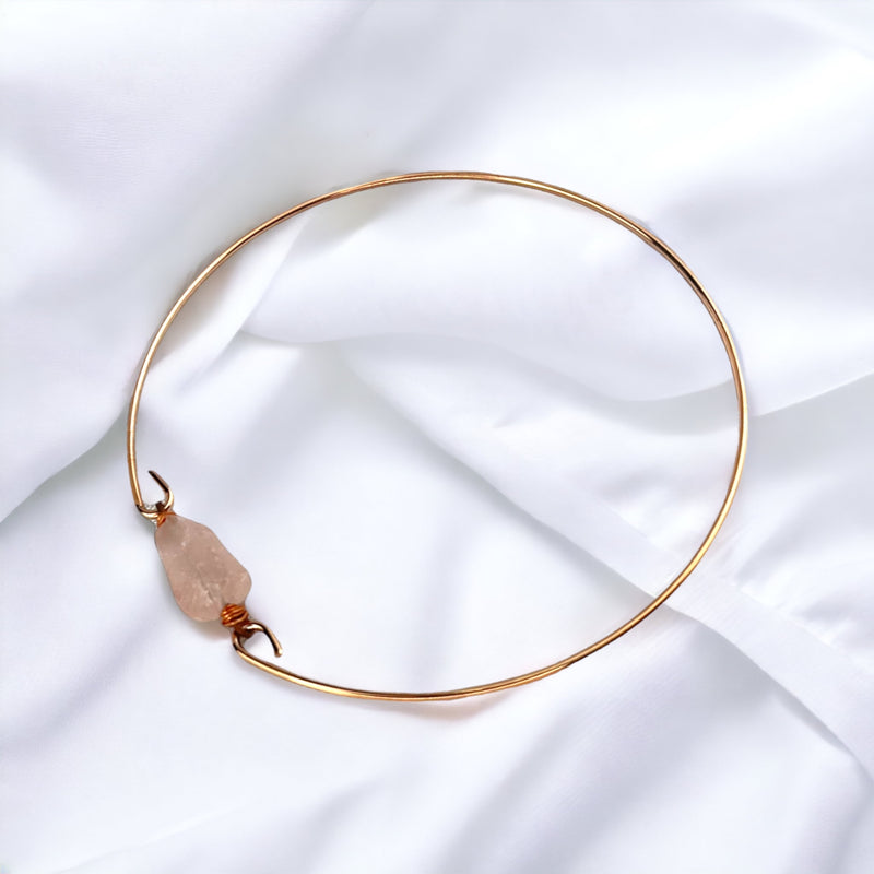 Bangle de quartz Rose - Bijoux de pierres précieuses minimalistes de Rosegold Gold-plaqué or - Rétataires 51