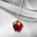 925 Sterling Real Red Rose Silver Chain