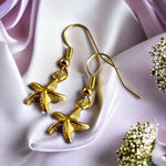 Seesterne Goldene Ohrrringe - Vergoldete Elegante Maritim Ozean Ohrhänger  - VINOHR-82